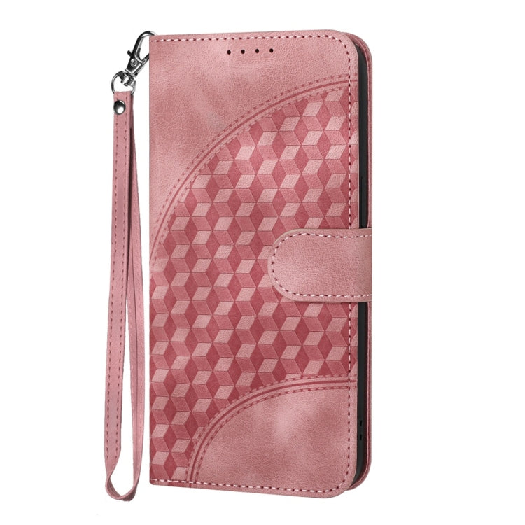 For iPhone 16 Plus YX0060 Elephant Head Embossed Phone Leather Case with Lanyard(Pink) - iPhone 16 Plus Cases by buy2fix | Online Shopping UK | buy2fix