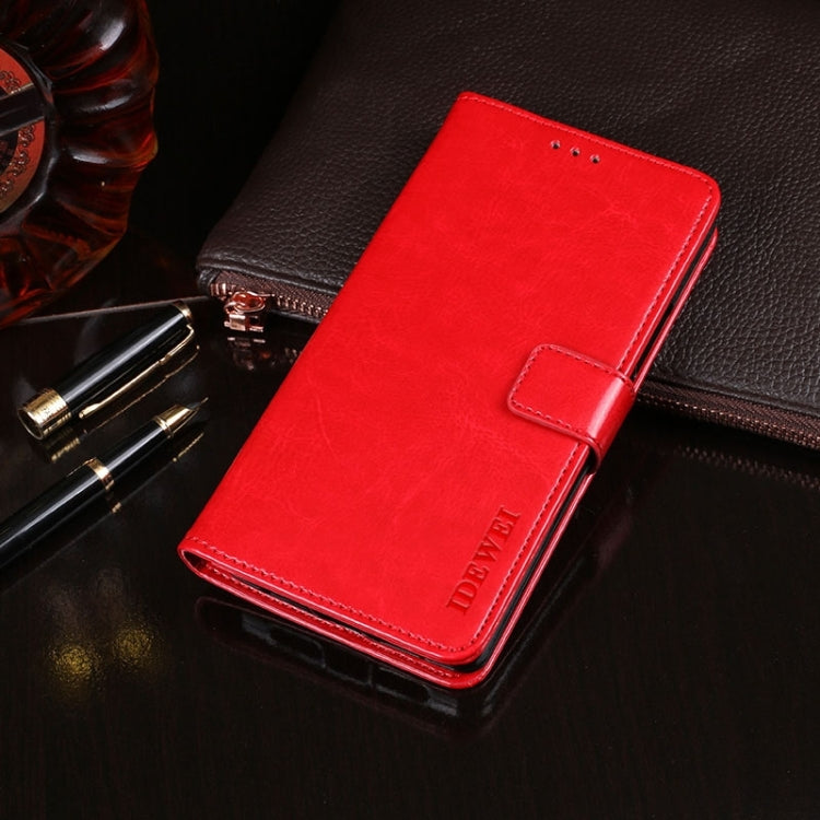 For Samsung Galaxy S24+ 5G idewei Crazy Horse Texture Leather Phone Case(Red) - Galaxy S24+ 5G Cases by idewei | Online Shopping UK | buy2fix