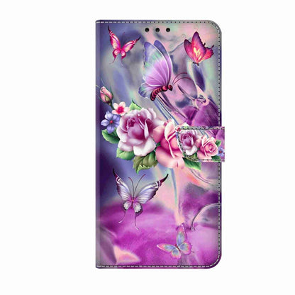 For Samsung Galaxy S24 Ultra 5G Crystal 3D Shockproof Protective Leather Phone Case(Butterfly) - Galaxy S24 Ultra 5G Cases by buy2fix | Online Shopping UK | buy2fix