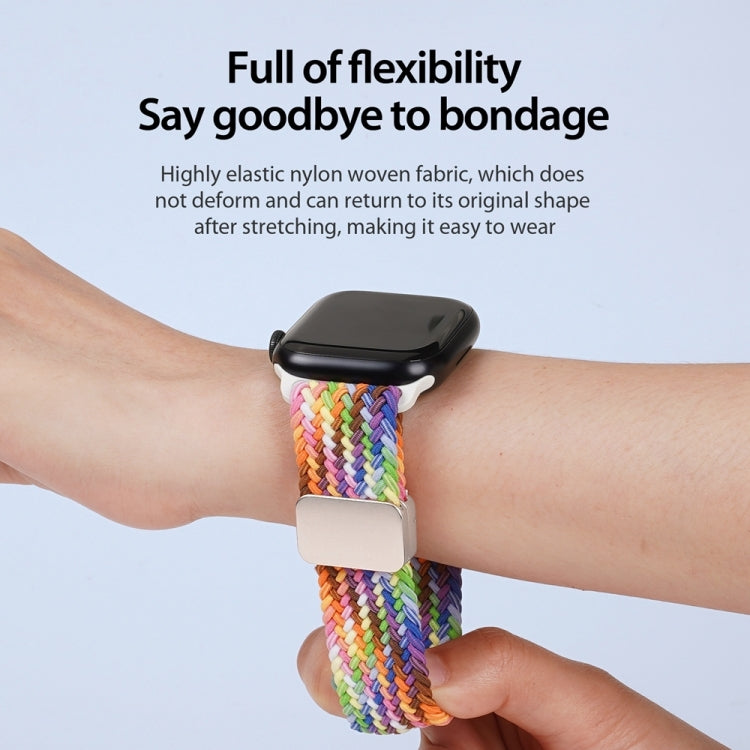 For Apple Watch Series 10 46mm DUX DUCIS Mixture Pro Series Magnetic Buckle Nylon Braid Watch Band(New Rainbow) - Watch Bands by DUX DUCIS | Online Shopping UK | buy2fix