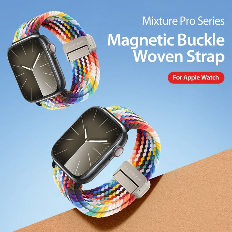 For Apple Watch Series 10 42mm DUX DUCIS Mixture Pro Series Magnetic Buckle Nylon Braid Watch Band(Rainbow) - Watch Bands by DUX DUCIS | Online Shopping UK | buy2fix