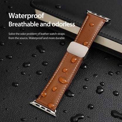 For Apple Watch Ultra 2 49mm DUX DUCIS YA Series Magnetic Buckle Genuine Leather Watch Band(Brown) - Watch Bands by DUX DUCIS | Online Shopping UK | buy2fix