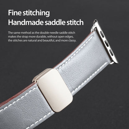 For Apple Watch Series 4 40mm DUX DUCIS YA Series Magnetic Buckle Genuine Leather Watch Band(Grey) - Watch Bands by DUX DUCIS | Online Shopping UK | buy2fix