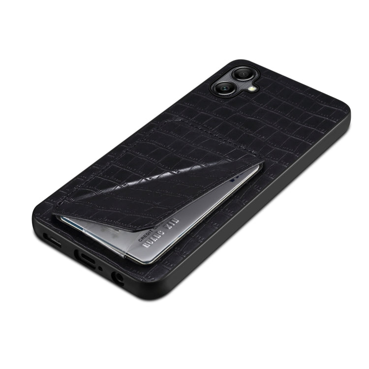 For Samsung Galaxy A31 Denior Imitation Crocodile Leather Back Phone Case with Holder(Black) - Galaxy Phone Cases by Denior | Online Shopping UK | buy2fix