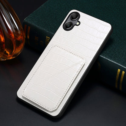 For Samsung Galaxy A52 4G / 5G Denior Imitation Crocodile Leather Back Phone Case with Holder(White) - Galaxy Phone Cases by Denior | Online Shopping UK | buy2fix
