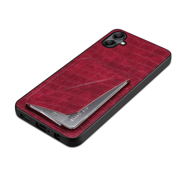 For Samsung Galaxy A53 5G Denior Imitation Crocodile Leather Back Phone Case with Holder(Rose Red) - Galaxy Phone Cases by Denior | Online Shopping UK | buy2fix