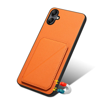 For Samsung Galaxy A05G Denior Imitation Calf Leather Back Phone Case with Holder(Orange) - Galaxy Phone Cases by Denior | Online Shopping UK | buy2fix