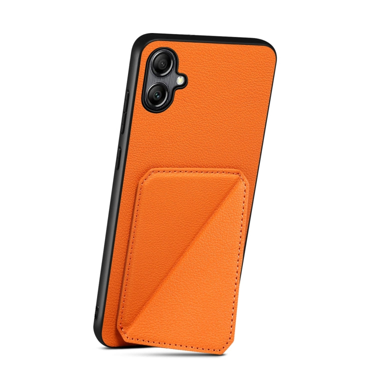 For Samsung Galaxy A24 Denior Imitation Calf Leather Back Phone Case with Holder(Orange) - Galaxy Phone Cases by Denior | Online Shopping UK | buy2fix
