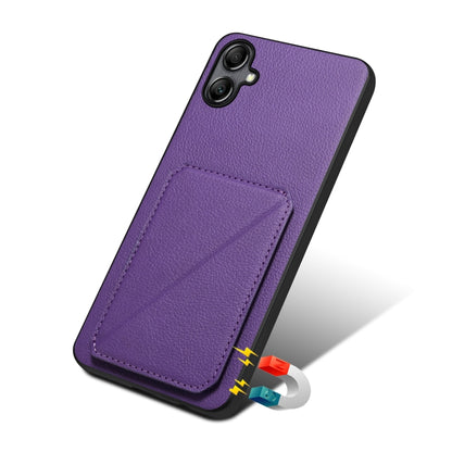 For Samsung Galaxy S23 5G Denior Imitation Calf Leather Back Phone Case with Holder(Purple) - Galaxy S23 5G Cases by Denior | Online Shopping UK | buy2fix