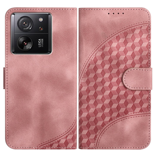 For Xiaomi 13T/13T Pro/Redmi K60 Ultra YX0060 Elephant Head Embossed Phone Leather Case with Lanyard(Pink) - Redmi K60 Ultra Cases by buy2fix | Online Shopping UK | buy2fix