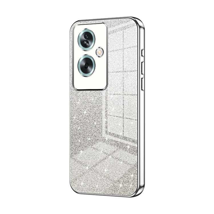 For OPPO A79 5G / A2 Gradient Glitter Powder Electroplated Phone Case(Silver) - OPPO Cases by buy2fix | Online Shopping UK | buy2fix