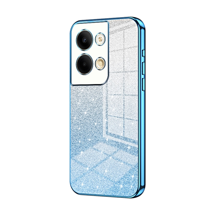 For OPPO Reno9 / Reno9 Pro Gradient Glitter Powder Electroplated Phone Case(Blue) - OPPO Cases by buy2fix | Online Shopping UK | buy2fix