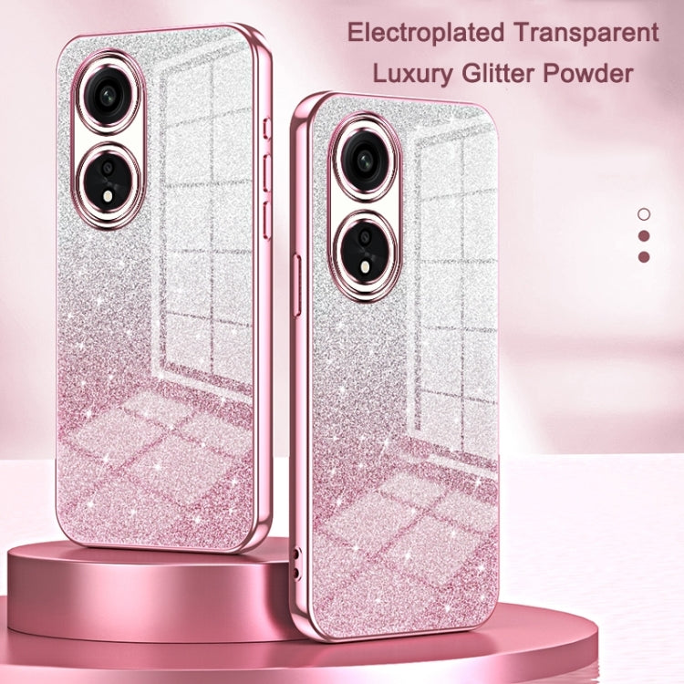 For OPPO Find X6 Pro Gradient Glitter Powder Electroplated Phone Case(Pink) - OPPO Cases by buy2fix | Online Shopping UK | buy2fix
