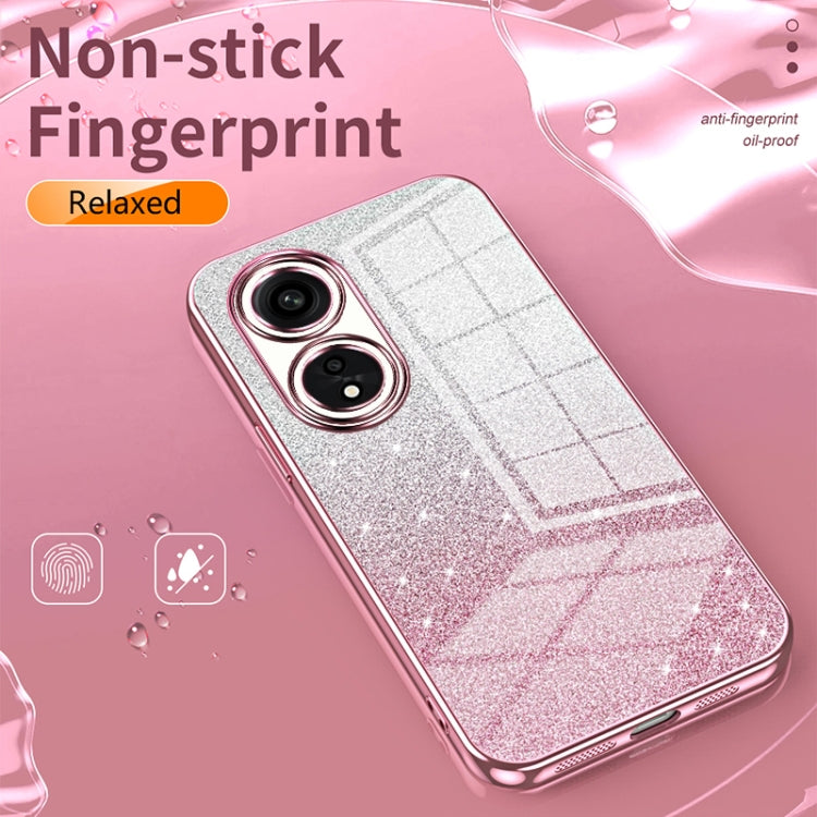 For OPPO Reno5 Pro Gradient Glitter Powder Electroplated Phone Case(Gold) - OPPO Cases by buy2fix | Online Shopping UK | buy2fix