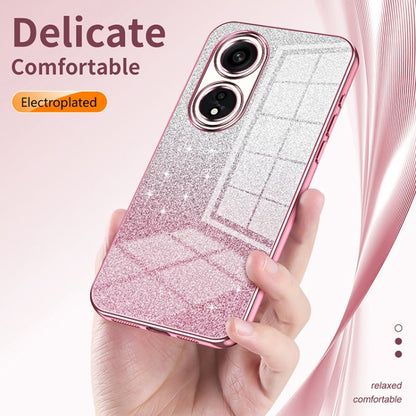 For OPPO K10 Pro Gradient Glitter Powder Electroplated Phone Case(Transparent) - OPPO Cases by buy2fix | Online Shopping UK | buy2fix