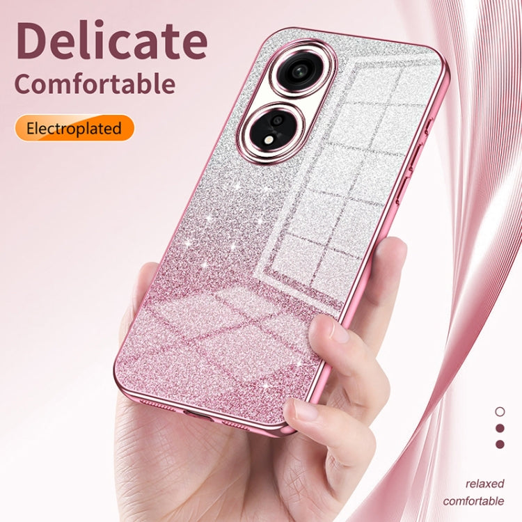 For OPPO K9 Pro Gradient Glitter Powder Electroplated Phone Case(Pink) - OPPO Cases by buy2fix | Online Shopping UK | buy2fix