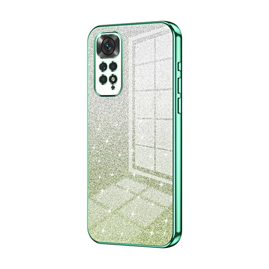 For Xiaomi Redmi Note 11 Global / Note 11S Gradient Glitter Powder Electroplated Phone Case(Green) - Xiaomi Cases by buy2fix | Online Shopping UK | buy2fix