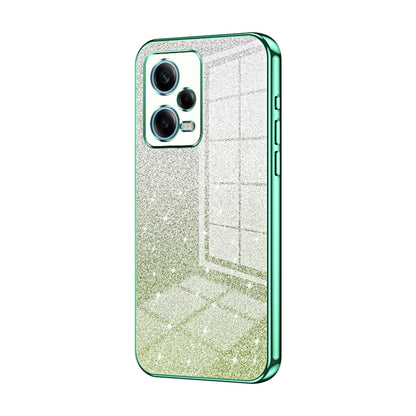 For Xiaomi Redmi Note 12 Pro 5G Gradient Glitter Powder Electroplated Phone Case(Green) - Xiaomi Cases by buy2fix | Online Shopping UK | buy2fix