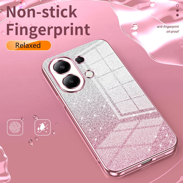 For Xiaomi Redmi Note 13 4G Gradient Glitter Powder Electroplated Phone Case(Gold) - Note 13 Cases by buy2fix | Online Shopping UK | buy2fix