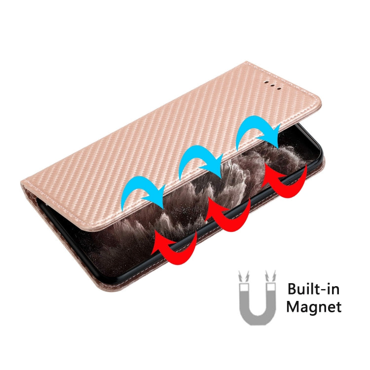 For Xiaomi Redmi Note 13 Pro 5G Carbon Fiber Texture Flip Holder Leather Phone Case(Rose Gold) - Note 13 Pro Cases by buy2fix | Online Shopping UK | buy2fix