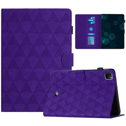 For iPad Pro 11 2024 Diamond Texture Embossed Leather Smart Tablet Case(Purple) - iPad Pro 11 2024 Cases by buy2fix | Online Shopping UK | buy2fix