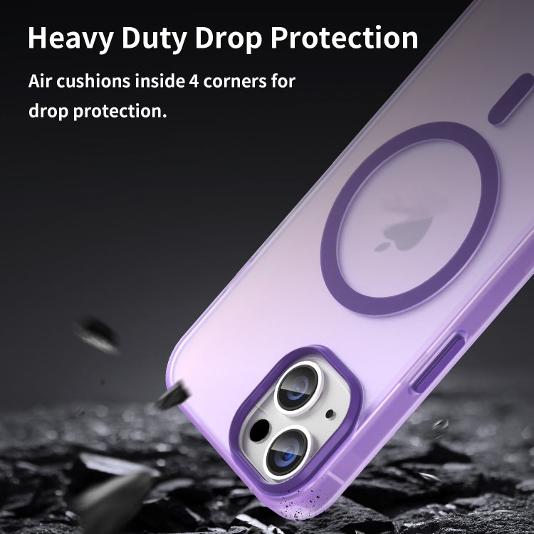 For iPhone 16 MagSafe Frosted Translucent TPU + PC Full Coverage Phone Case(Dark Purple) - iPhone 16 Cases by buy2fix | Online Shopping UK | buy2fix