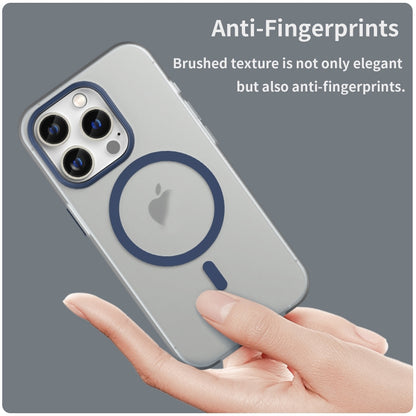 For iPhone 16 Pro MagSafe Frosted Translucent TPU + PC Full Coverage Phone Case(Dark Blue) - iPhone 16 Pro Cases by buy2fix | Online Shopping UK | buy2fix