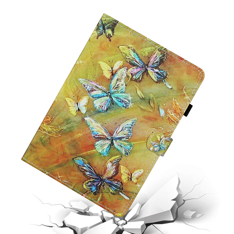 For Lenovo Tab M11/ Xiaoxin Pad 11 2024 Coloured Drawing Stitching Smart Leather Tablet Case(Butterfly) - Lenovo by buy2fix | Online Shopping UK | buy2fix