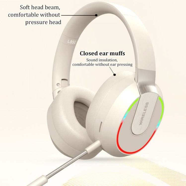 L850 Foldable ENC Noise Reduction Wireless Bluetooth Earphone with Microphone(White) - Headset & Headphone by buy2fix | Online Shopping UK | buy2fix