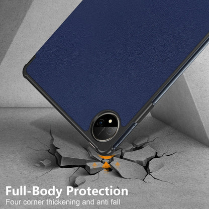 For Huawei MatePad Pro 11 2024 / 2022 Custer Pure Color 3-Fold Smart Leather Tablet Case(Dark Blue) - Huawei by buy2fix | Online Shopping UK | buy2fix