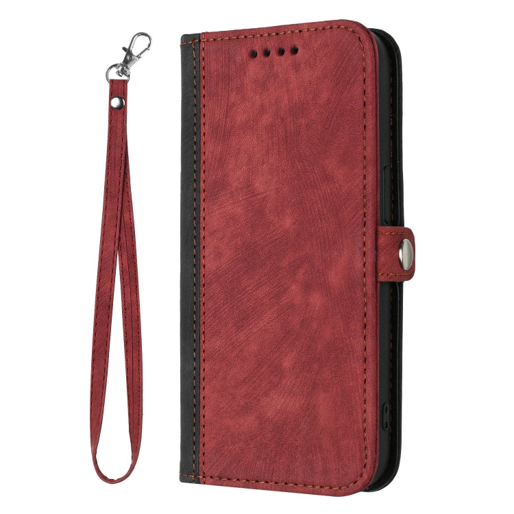 For Xiaomi Redmi K70 Side Buckle Double Fold Hand Strap Leather Phone Case(Red) - K70 Cases by buy2fix | Online Shopping UK | buy2fix