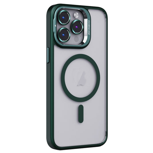 For iPhone 14 Pro Invisible Lens Holder PC + TPU Frosted MagSafe Phone Case(Green) - iPhone 14 Pro Cases by buy2fix | Online Shopping UK | buy2fix