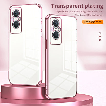 For OPPO Reno7 Z 5G / F21 Pro 5G Transparent Plating Fine Hole Phone Case(Silver) - OPPO Cases by buy2fix | Online Shopping UK | buy2fix