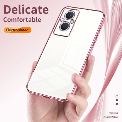 For OPPO Reno7 Z 5G / F21 Pro 5G Transparent Plating Fine Hole Phone Case(Silver) - OPPO Cases by buy2fix | Online Shopping UK | buy2fix