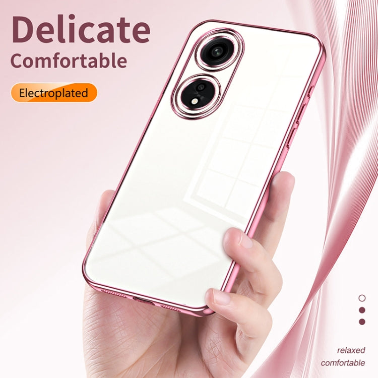 For OPPO A1 Pro Transparent Plating Fine Hole Phone Case(Gold) - OPPO Cases by buy2fix | Online Shopping UK | buy2fix