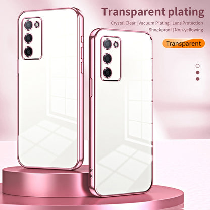 For OPPO A55 5G / A56 / A53s 5G Transparent Plating Fine Hole Phone Case(Silver) - OPPO Cases by buy2fix | Online Shopping UK | buy2fix