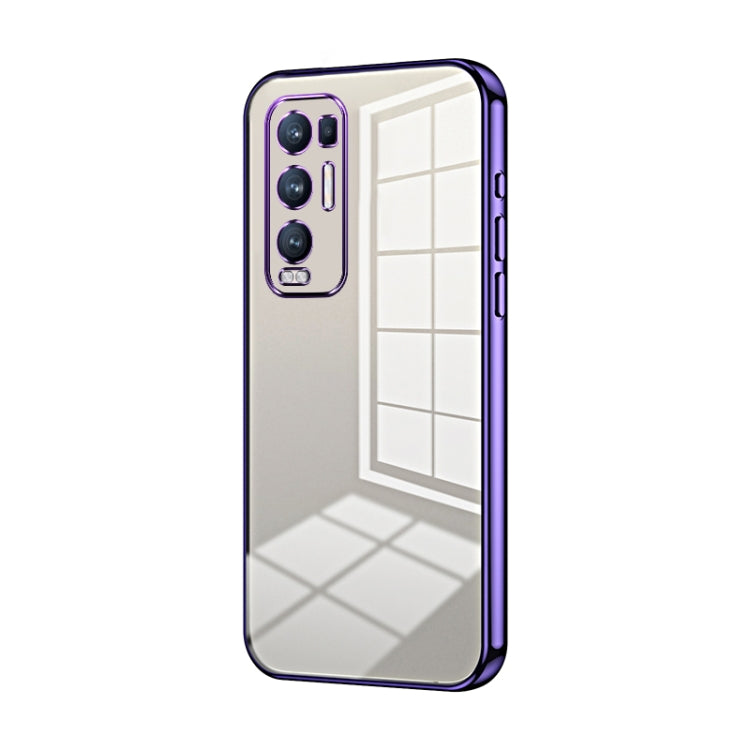 For OPPO Reno5 Pro+ Transparent Plating Fine Hole Phone Case(Purple) - OPPO Cases by buy2fix | Online Shopping UK | buy2fix