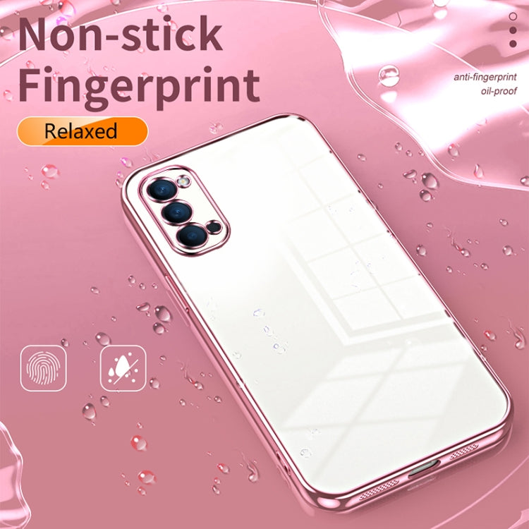 For OPPO Reno4 Transparent Plating Fine Hole Phone Case(Silver) - OPPO Cases by buy2fix | Online Shopping UK | buy2fix