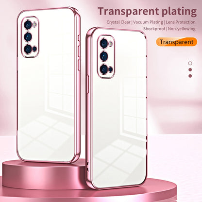 For OPPO Reno4 Pro Transparent Plating Fine Hole Phone Case(Green) - OPPO Cases by buy2fix | Online Shopping UK | buy2fix