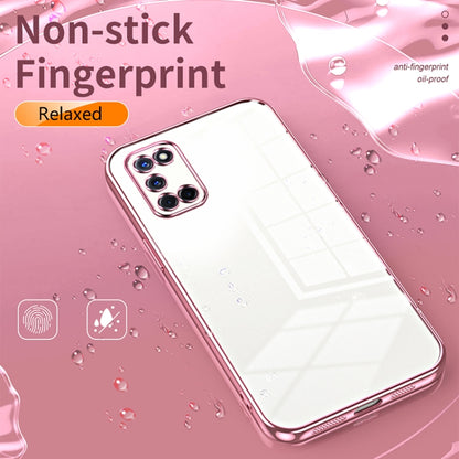 For OPPO A52 / A72 / A92 Transparent Plating Fine Hole Phone Case(Gold) - OPPO Cases by buy2fix | Online Shopping UK | buy2fix