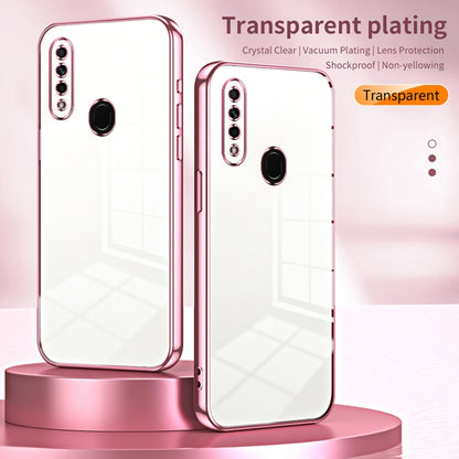 For OPPO A8 / A31 2020 Transparent Plating Fine Hole Phone Case(Pink) - OPPO Cases by buy2fix | Online Shopping UK | buy2fix