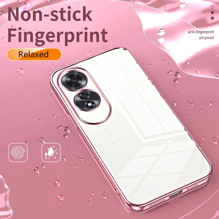For OPPO A60 Transparent Plating Fine Hole Phone Case(Gold) - OPPO Cases by buy2fix | Online Shopping UK | buy2fix