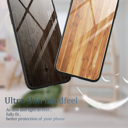 For Samsung Galaxy S24 5G Wood Grain Glass Phone Case(Black) - Galaxy S24 5G Cases by buy2fix | Online Shopping UK | buy2fix