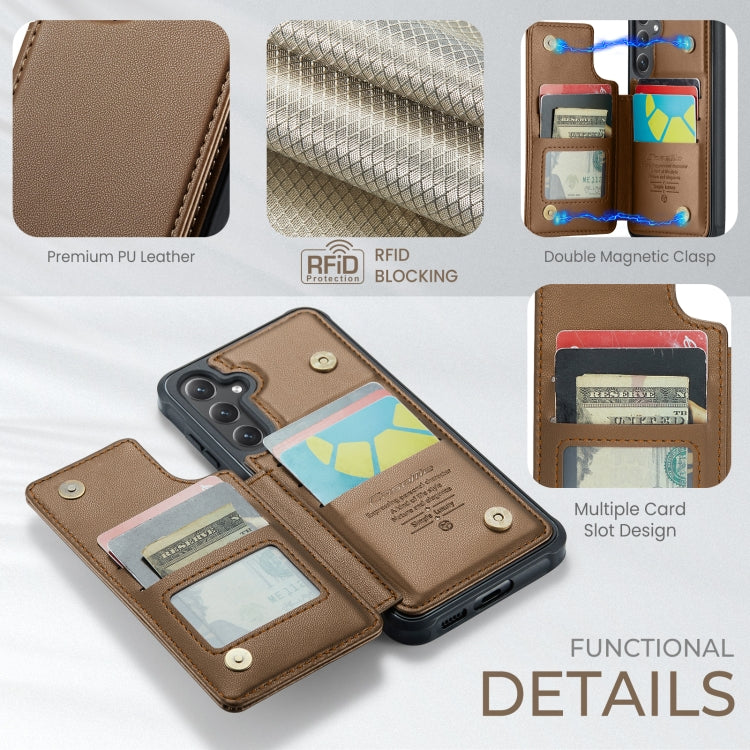 For Samsung Galaxy S24+ 5G CaseMe C22 PC+TPU Business Style RFID Anti-theft Leather Phone Case(Brown) - Galaxy S24+ 5G Cases by CaseMe | Online Shopping UK | buy2fix