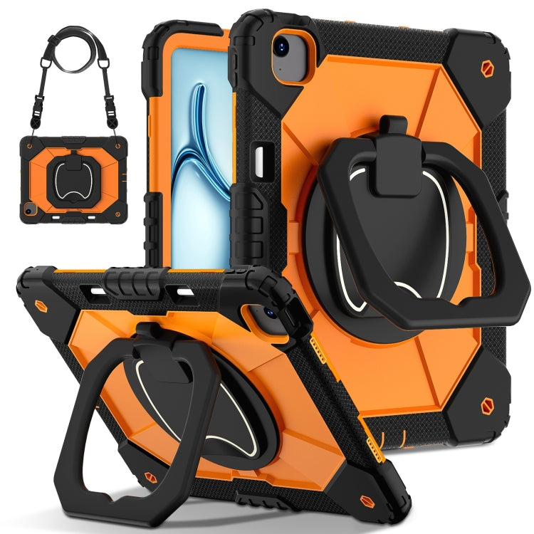 For iPad Air 13 2024 Contrast Color Robot Silicone Hybrid PC Tablet Case(Black Orange) - iPad Air 13 2024 Cases by buy2fix | Online Shopping UK | buy2fix