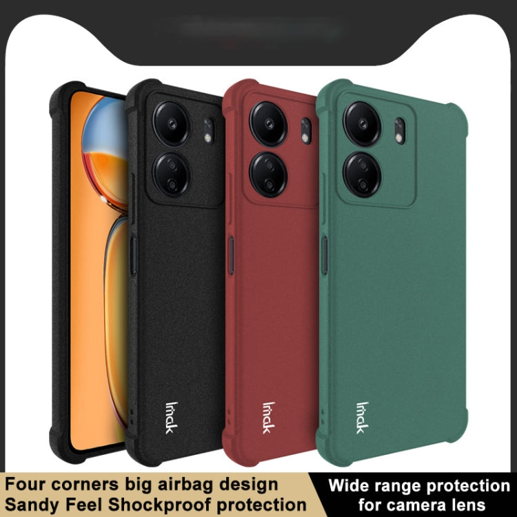 For Xiaomi Poco C65 4G/Redmi 13C 4G imak Shockproof Airbag TPU Phone Case(Matte Green) - 13C Cases by imak | Online Shopping UK | buy2fix