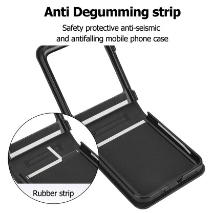 For Motorola Razr 40 Ultra Rhombic Texture Phone Case with Long & Short Lanyard(Black) - Motorola Cases by buy2fix | Online Shopping UK | buy2fix