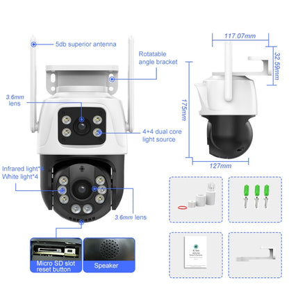 QX101 6MP WiFi Dual Camera Supports Two-way Voice Intercom & Infrared Night Vision(US Plug) - Wireless Camera by buy2fix | Online Shopping UK | buy2fix