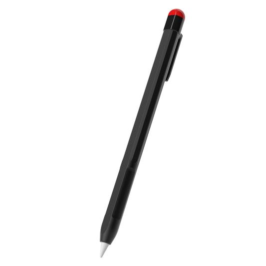 For Apple Pencil 2 Pen Clip Silicone Stylus Pen Protective Case(Black) - Pencil Accessories by buy2fix | Online Shopping UK | buy2fix