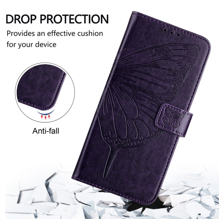 For Xiaomi Redmi K70 / K70 Pro Embossed Butterfly Leather Phone Case(Dark Purple) - K70 Cases by buy2fix | Online Shopping UK | buy2fix